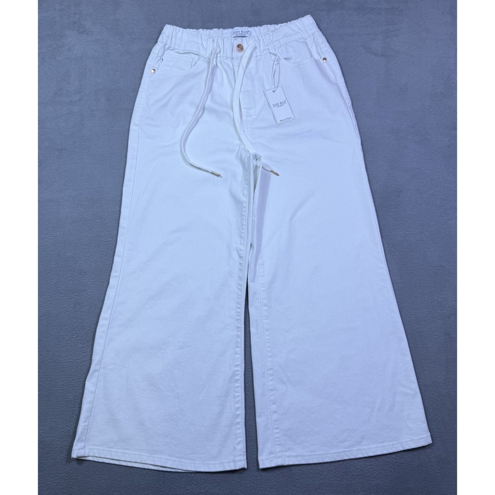 Judy Blue Jeans Womens 5/27 (28x26) XShort White Palazzo Fit Wide Leg Flared NEW